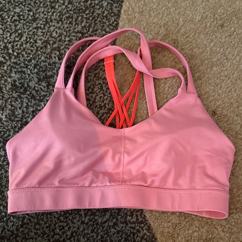 Pink Strappy Sports Bra